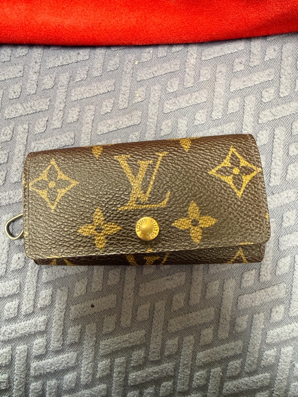 Louis Vuitton Monogram Canvas Key Pouch in Brown and Gold - 4 key